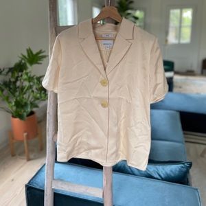 BNWT C/MEO Collective drapey cream buttoned shirt